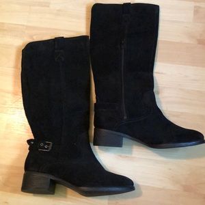 Black calf high boots